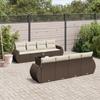 Vidaxl 9-Cz. Conjunto de Muebles de Jardín con Cojines, Marrón, Ratán Sintético