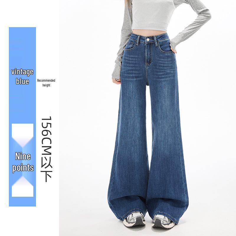 Women s Retro Blue High-Waist Bell Bottom Jeans (Spring 2026) - Slimming, Comfortable, Drapey Micro-Flare M