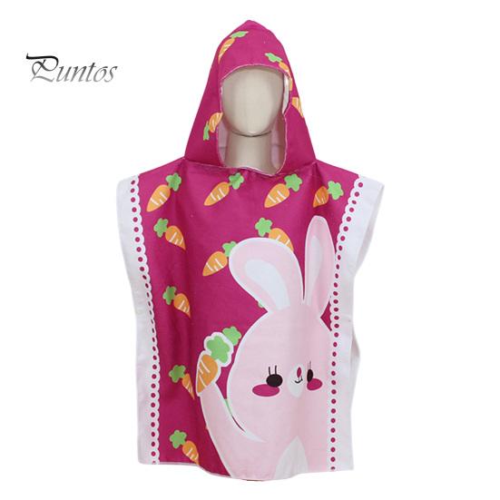 Children Bath Towel Cartoon Printing Kids Beadch Hooded Bath Wrap Poncho Quick-drying Super Absorbent Swimming Towel Windproof Wearable Towel Toddler