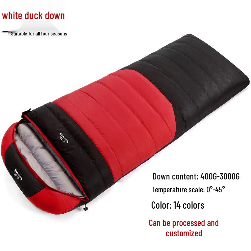 Thickened Winter Down Sleeping Bag - Cold-Proof, Envelope Style for Outdoor Camping & Travel