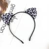 Korean Cute Leopard Print Cat Ear Hair Accessories Sweet Super Adorable Cartoon Headband Trendy Hair Clip for Selfie