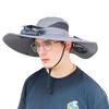 Fan Hat Wide-Brimmed Outdoor Hat with Dual-Power Fan Design Solar USB Charging Hiking Cycling Fishing Sun Hat