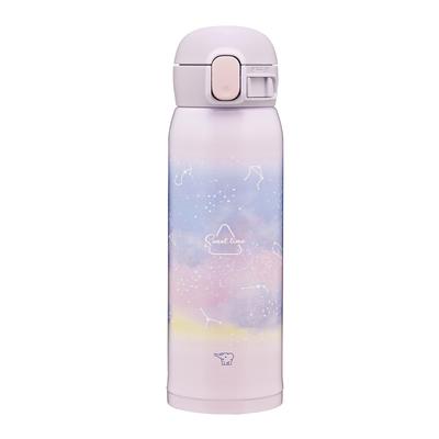 Zojirushi Mahobin Stainless Steel Mug Water Bottle for Children 480ml One Touch Type Seamless Only 3 Care Points Starry Purple SM-WH48-VK