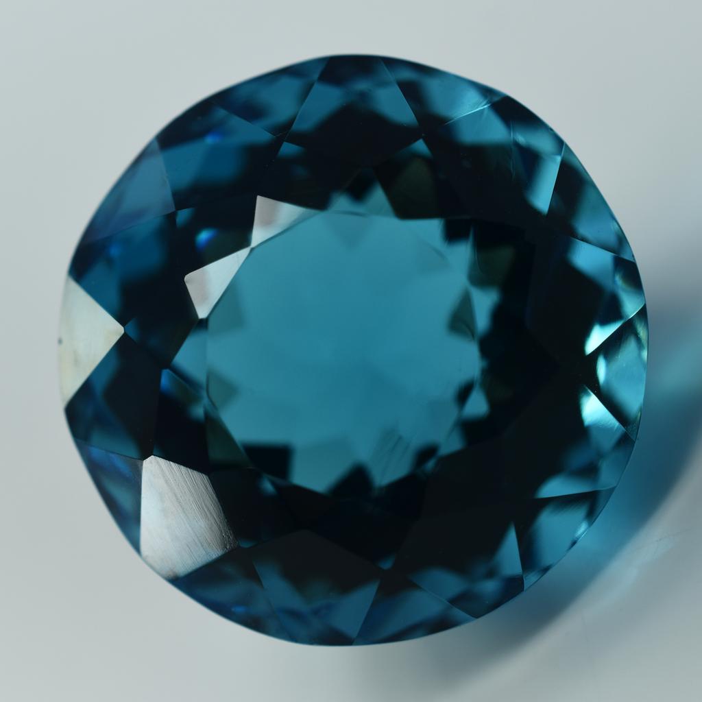 Round Cut Huge Size Lab-Created Teal Sapphire 48.60 Ct Loose Gemstone CERTIFIED S-814