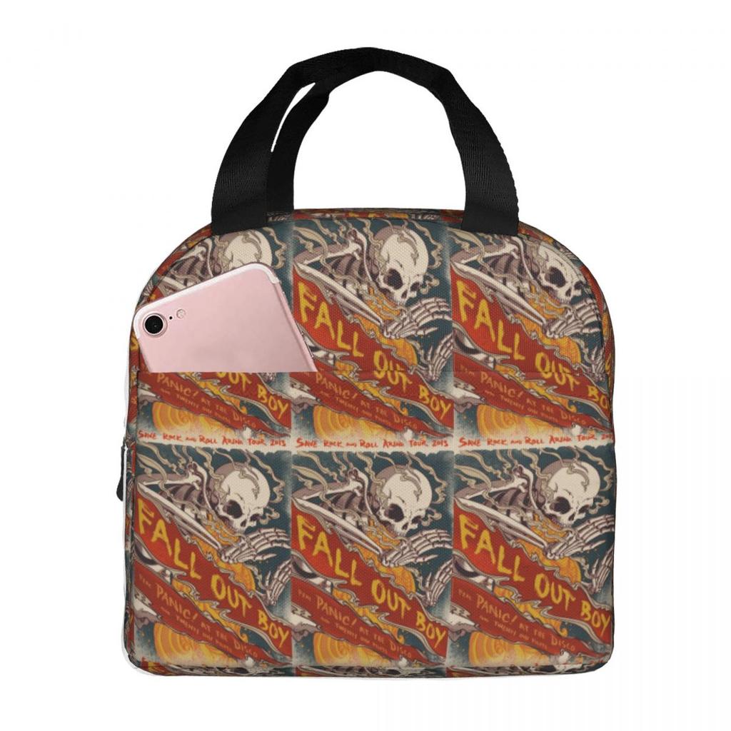 Fall Out Boy Insulated Lunch Bag for Women Office Cooler Thermal Food Box Tote Portable Lunch Boxes Container