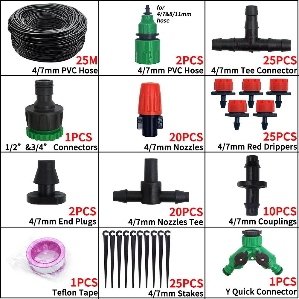 30m DIY Automatisches Tropfbewässerungsset für Balkon und Blumentöpfe