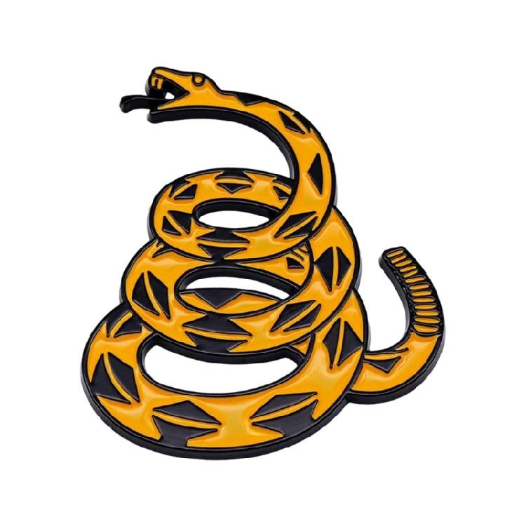 Automotive Metal Snake Emblem 3D Textured Decal Gadsden Style Design Dont Tread on Me Metal Car Sticker for Vehicle Bike