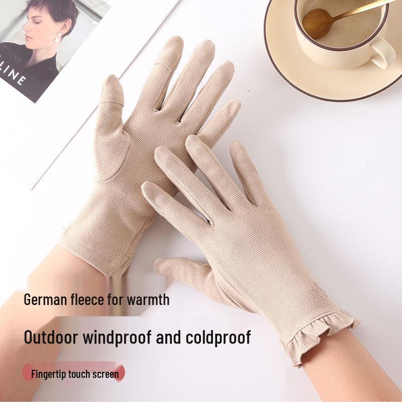 Women's Winter Windproof Touchscreen Cycling Gloves with Fingertip Openings