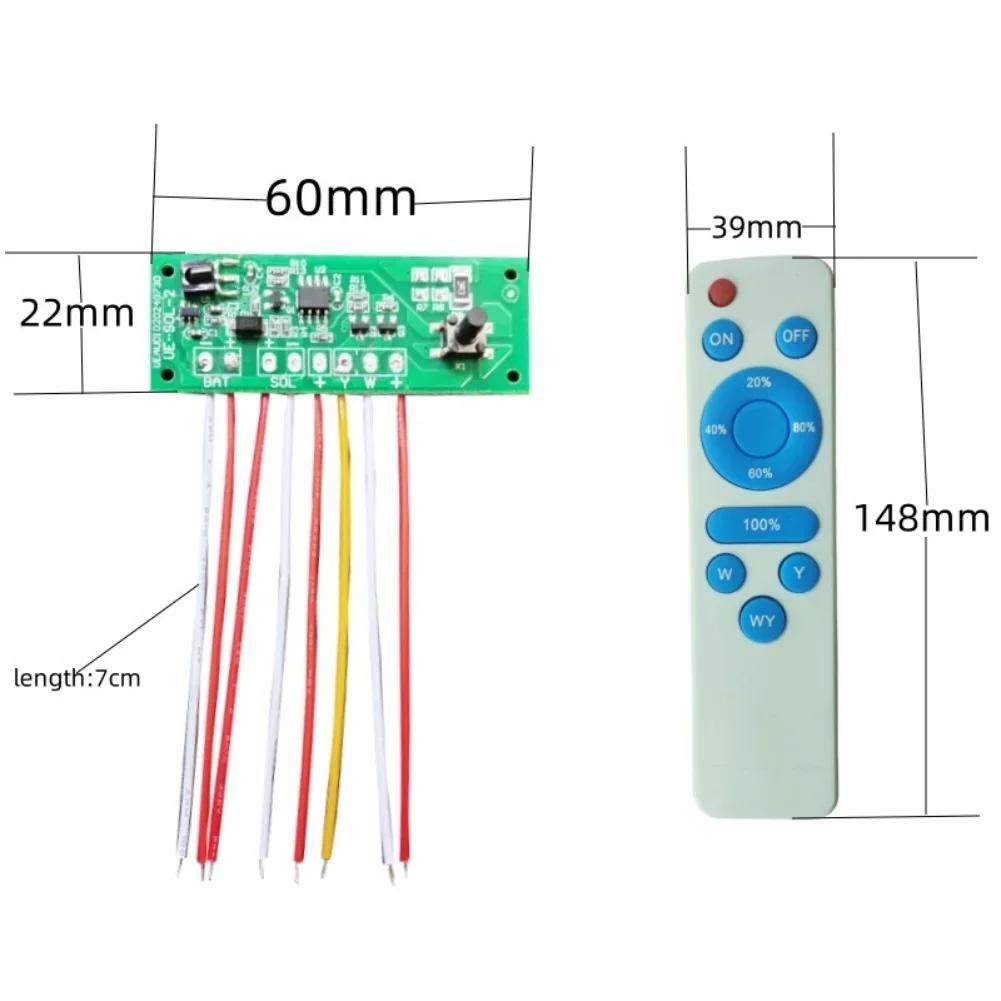 Remote Control Dual Color Solar Garden Light Circuit Board White Light Yellow Light Solar Wall Light Control Board Driver Board