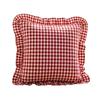 Copricuscino Decorativo a Volant per Divano Letto Quadrato, Federa a Quadri in Cotone con Bordo Arricciato, Cuscini Monocolore 18x18 Pollici 20x12 Copertura Decorativa per