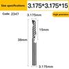 Abwärtsfräser Einschnecken-Schaftfräser 3,175 Wolframkarbid CNC-Werkzeug Fräser Gravur Spiralbohrer