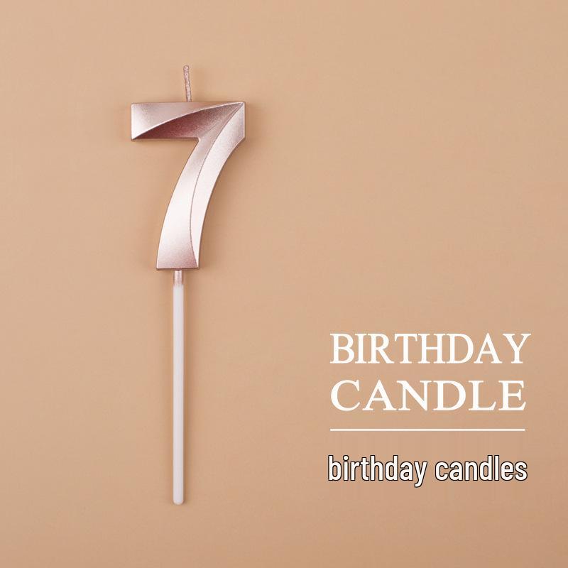 Gold and Silver Number Candles for Birthday Cakes - Pink Exquisite Design