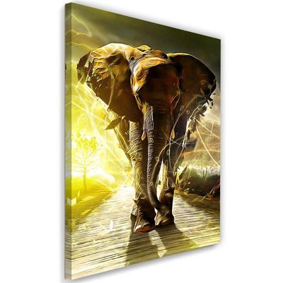 Canvas Print, Elephant On the Road