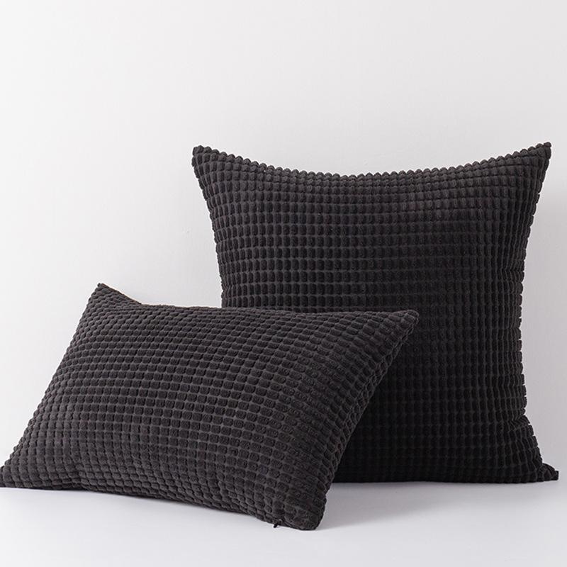 

2 наволочки с кукурузным зернышком, наволочка из нейлона и полиэстера с кукурузной шерстью для домашнего офиса, плюшевая наволочка 18 x 18 -2pcs чёрный
