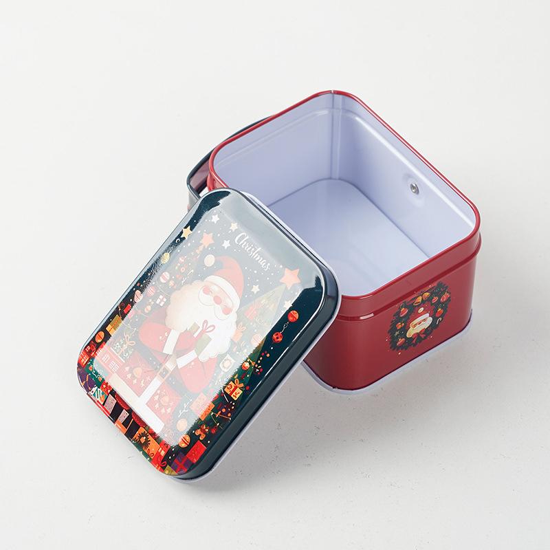 Christmas Gift Tin Box Cartoon Santa Claus Merry Christmas Tinplate Boxes Xmas  Year Candy Cookie Packaging Boxes Decorations