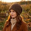 Windproof Headwear for Outdoor Hiking Winter Knit Beanies Women, Thick Slouchy Skull Cap with Diamond Retro Texture Hat Texture, Soft Warm Cozy Casual