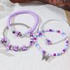 Purple Butterfly Flower Beaded Bracelet - Women's Bohemian Multi-layer Stackable Hand Jewelry.