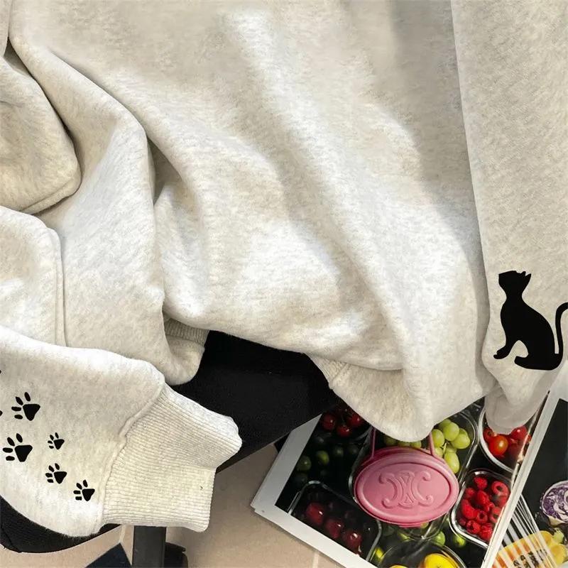 Kadın Oversize Polar Kalın Gevşek Bisiklet Yaka Günlük Kazak Uzun Kollu Kışlık Sweatshirt Üst