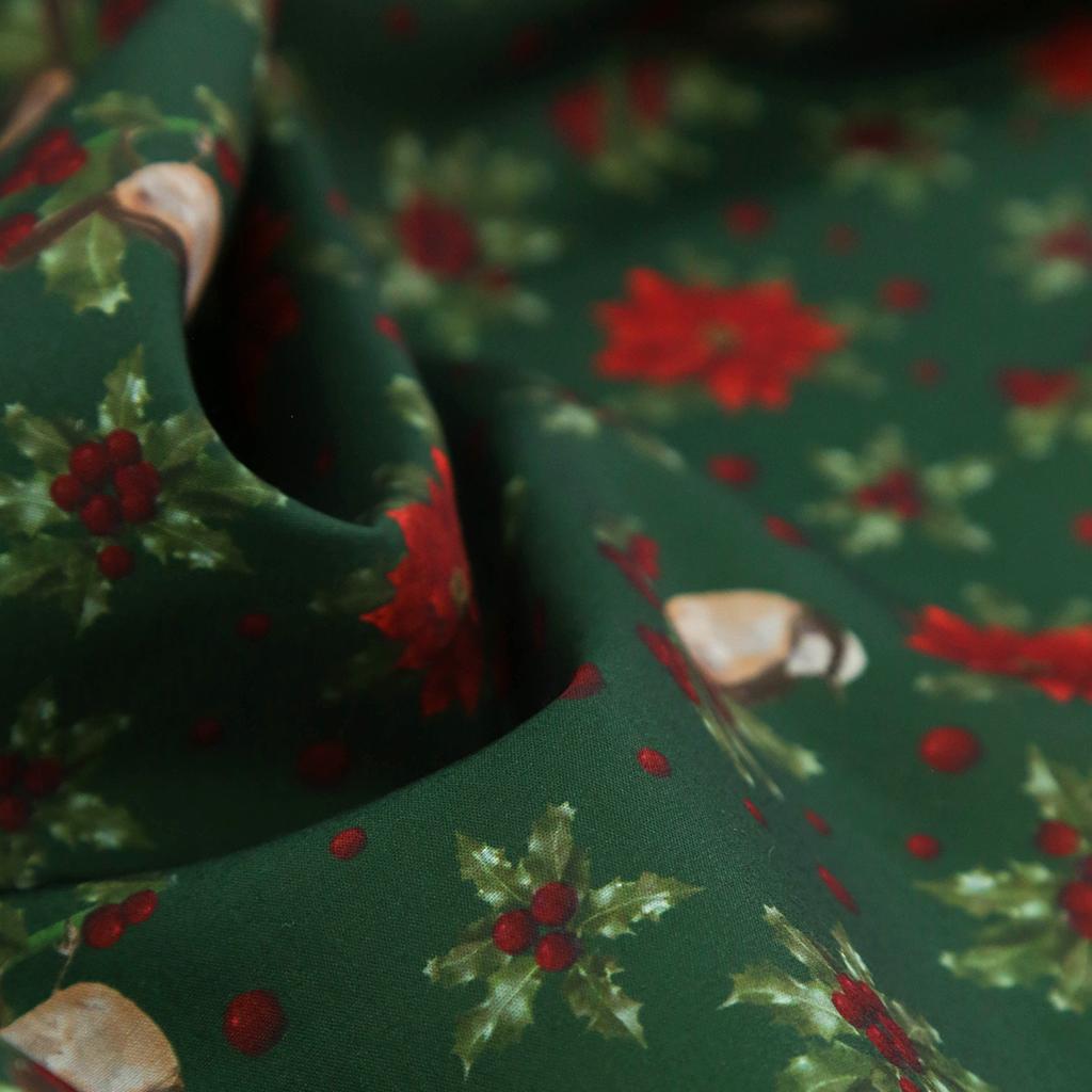 150x50/200cm Christmas Printing 100% Polyester Fabric Making Christmas Gift Wrapping Tablecloths New Year Home Decor Cloth