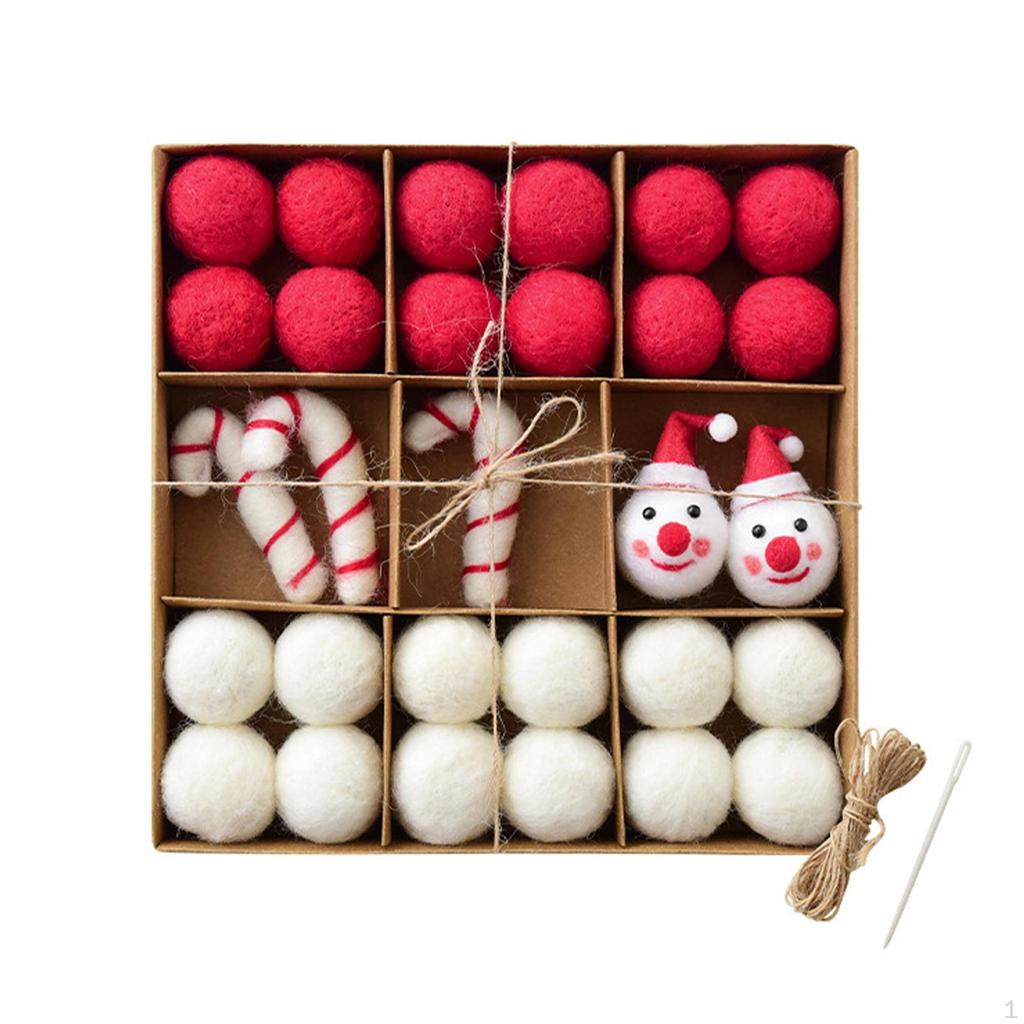 Christmas Felt Balls Decoration Handmade Lightweight Party Gift Ornaments Hanging
