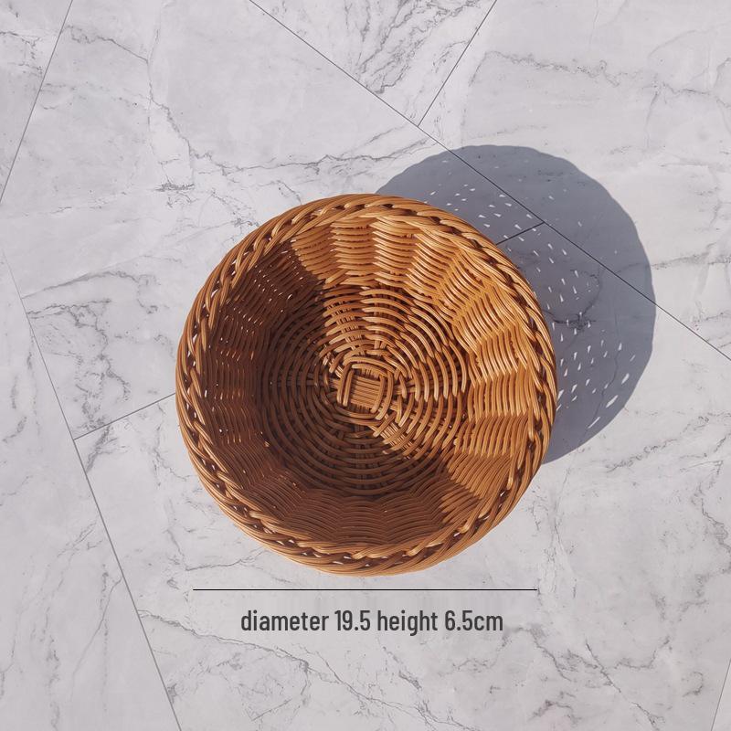 Creative Round Handwoven Rattan-Style Basket for Snacks & Dried Fruit