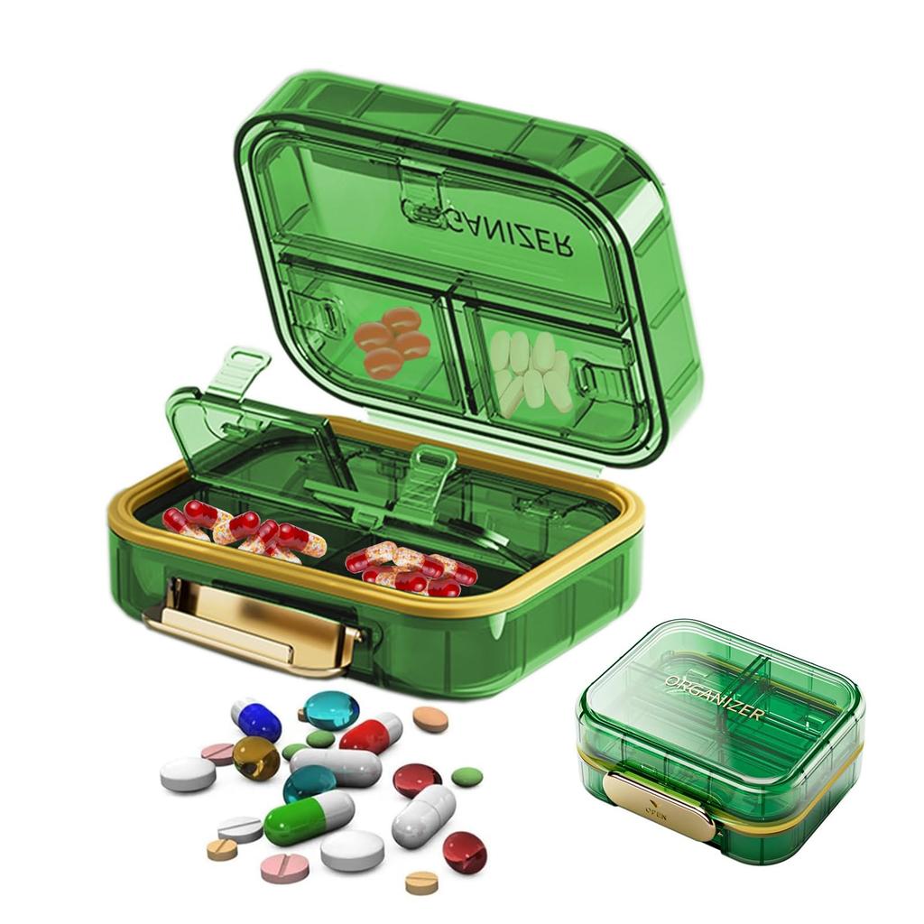 Small Daily Pill Organizer Travel 7 Compartments Portable Medicine Organizer For Stylish Purse Pocket To Vitamins Moisture Proof