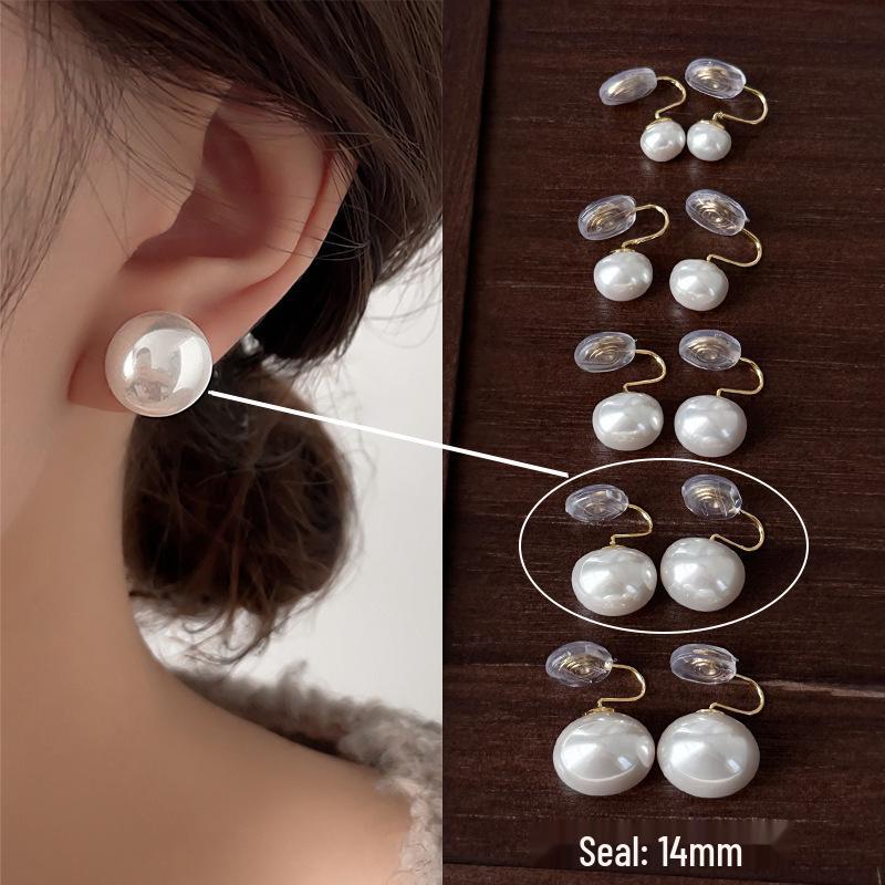 Shi Jia Light Milk White Pearl Earrings: S925 Silver Studs for Women - High-End, Versatile, Niche Design