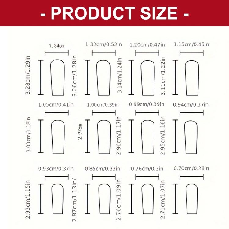 Durability ABS Press On Nail Pack of 24 Red White Snowflake Christmas Fake Nail Easy Application for Long Last Wear