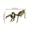 A Brass Mantis Small Ornament, Tea Pet Solid Copper Insect Antique Bronze Miniature Sculpture Copper Art Small Decorative Item Particularly Exquisite