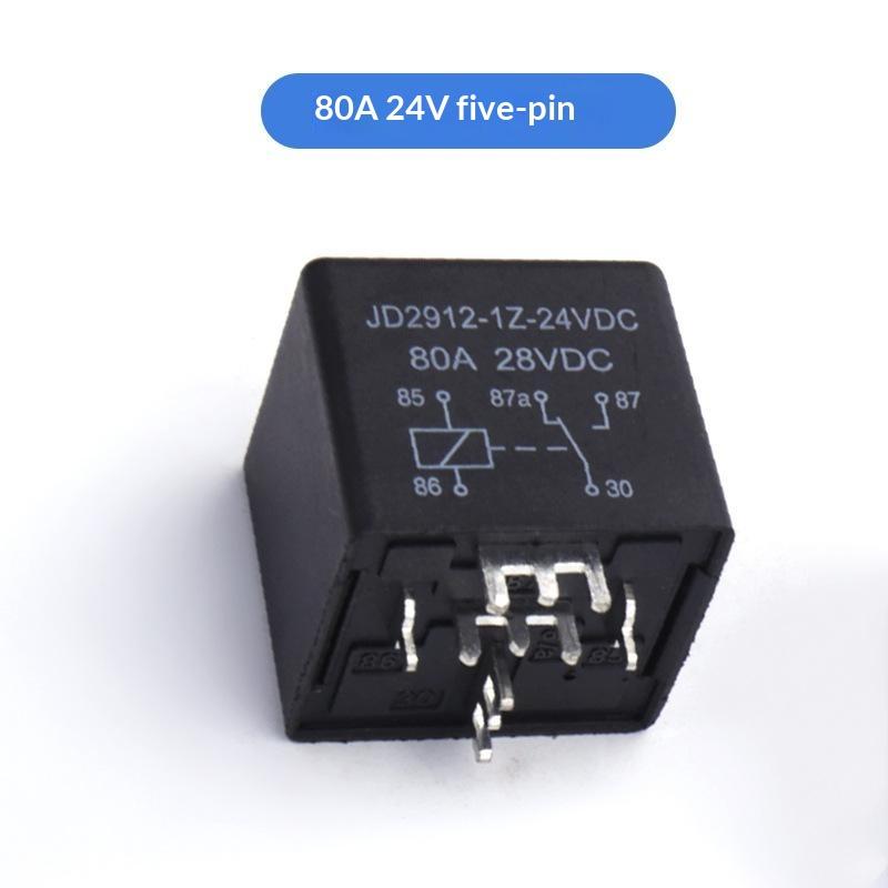Heavy Duty Car Relay 12VDC 80A 4Pin 5Pin Sharp Pin for 24V Automotive Light Welded Conversion Upgrade
