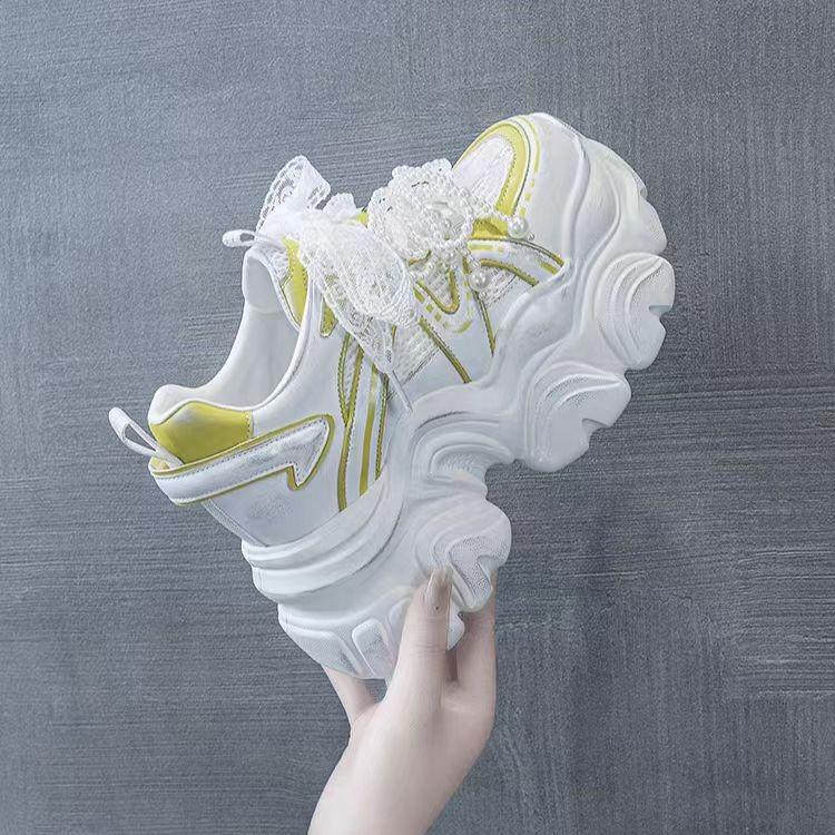 

Dad Shoes Girl 2025 New Breathable Mesh Thick Bottom Breathable Small Fashion Versatile Comfortable Women s Shoes 40 жёлтый