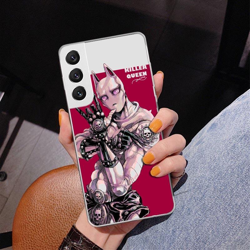 Anime JoJo Killer Queen Phnoe Case for Samsung Galaxy S26 S25 Edge S23 S24 Ultra S22 Plus S21 S20 FE Unique Cover Soft Coque Gal