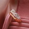 Luxury Bridal Wedding Ring Micro-Wax Inlay Natural Zircon  Rose Gold With  Color Rings For Women Vintage Jewelry