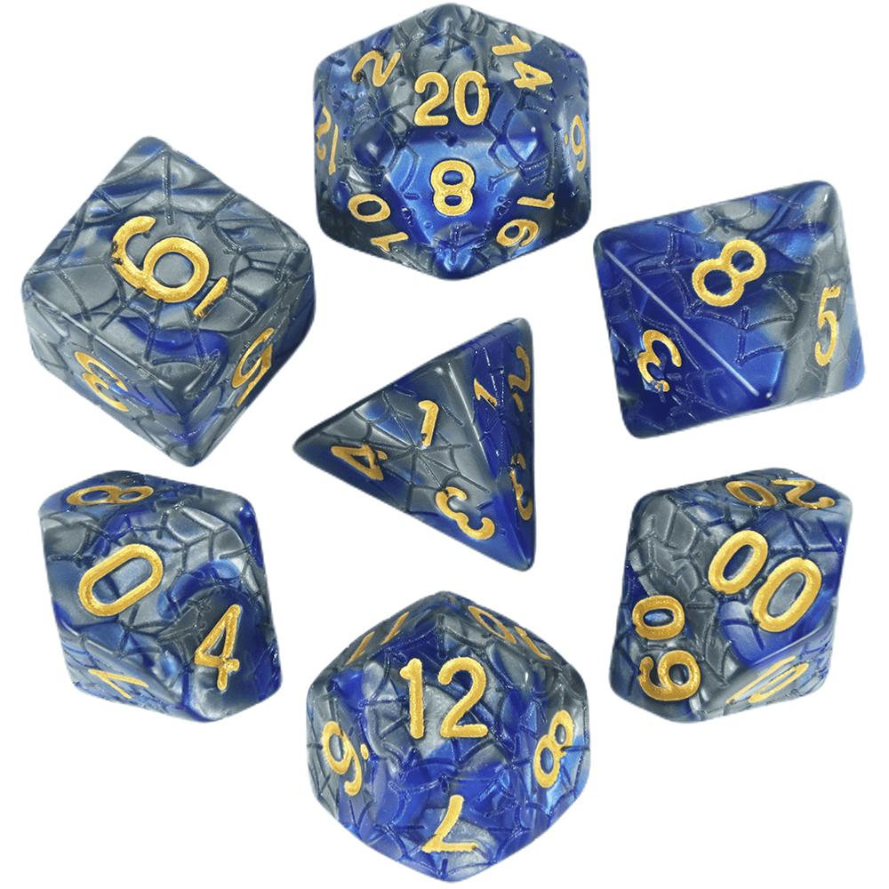 Mixing Color Dice DND 7pcs Polyhedral Dice Set with Engraving Spider Web Effect for DND RPG Magic Gathering Table Game D&D Dice