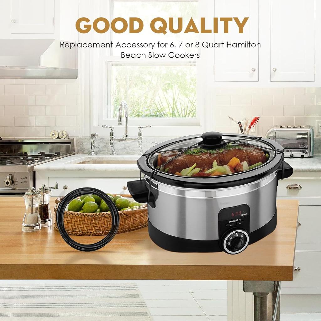 Black Lid Latch Strap Rubber Band 6,7,8 quart Fits for Hamilton Beach Crock Pot Slow Cooker WHT - Reble Pot Lid Fixing Strap