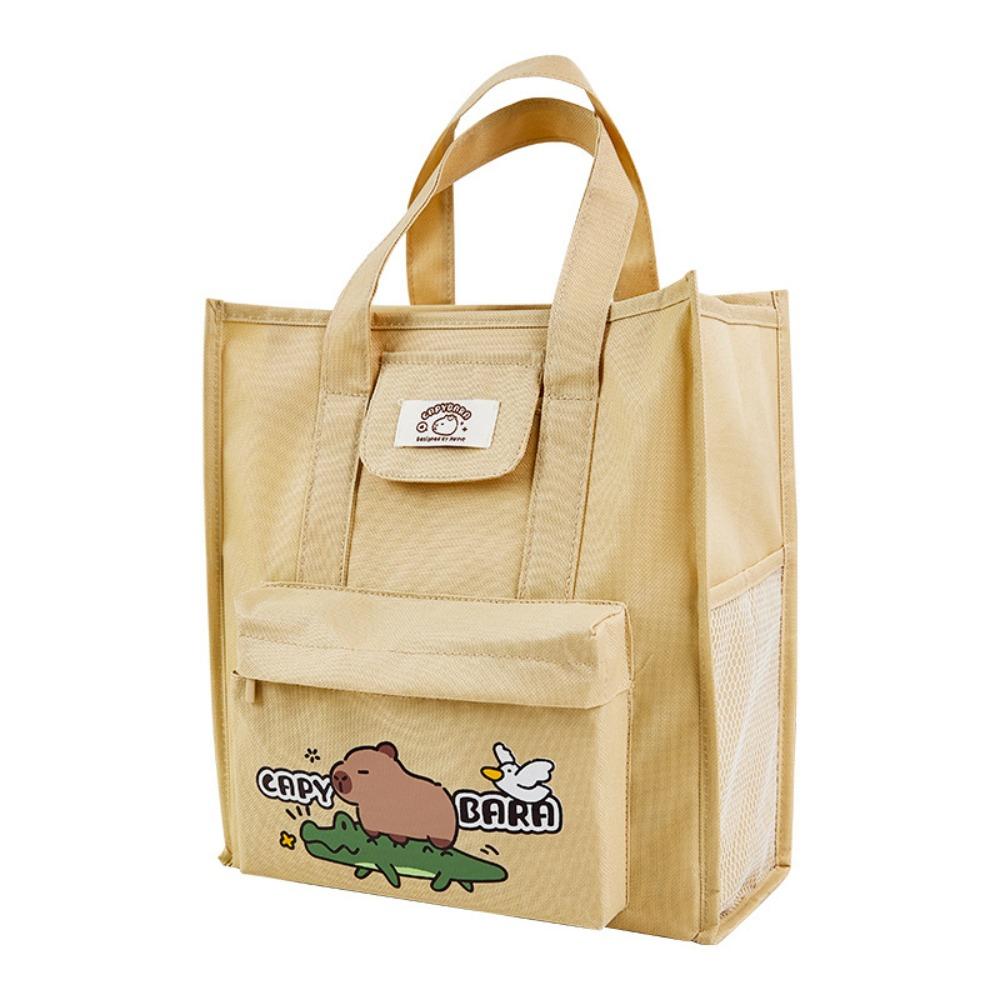 

Oxford Cloth Capybara Tote Bag Multiple Pockets Capybara Shoulder Bag Children коричневый