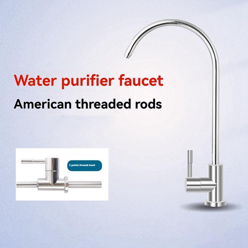 1/4 Zoll Küchenspüle Wasserhahn Chrom Umkehrosmose Trinkwasserfilter Drehbarer Wasserhahn Schnellanschluss