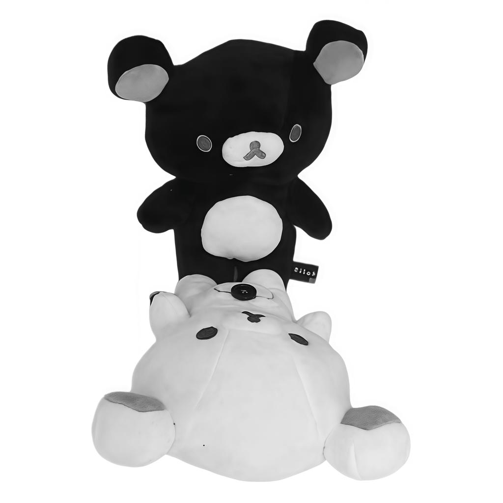 Kawaii Rilakkuma Bear Plush Toy Korilakkuma Doll Black White With Multiple Sizes Great For Display Or As A Huggable Companion