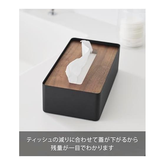 Yamazaki Jitsugyo Compact Tissue Case with Lid Brown W21 X D11 X H6.1cm RIN RIN Soft Pack Tissue Only Tabletop 10604