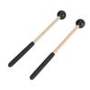 1 Pair Percussion Mallet Rubber and Maple Multifunctional Tongue Drum Mallet for Concert Black
