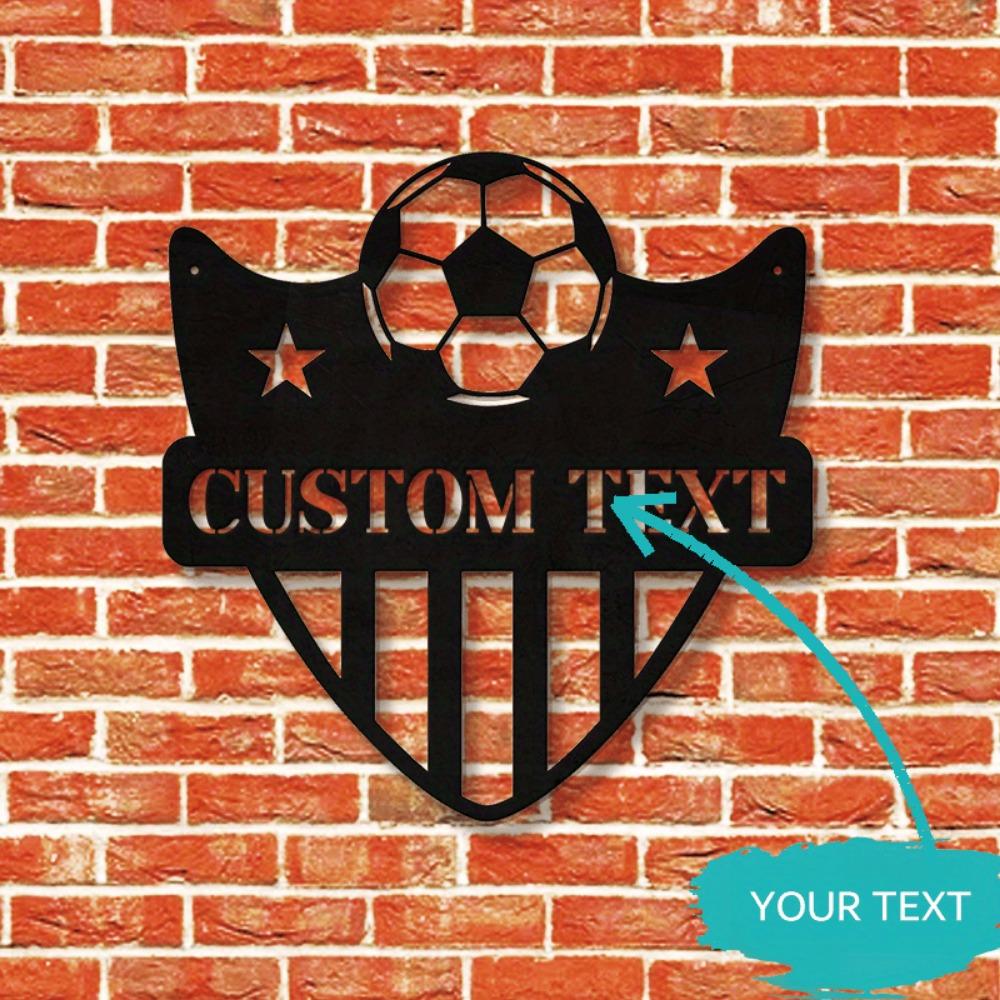 Metal Wall Art Soccer Team Emblem Custom Sign Home Office Decor