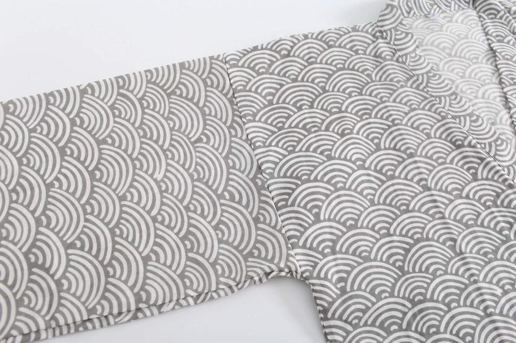 SISOFTLY Gauze Jinbei with Wave Plus Perfect for Day or Haori Style Summer and Fireworks Festival Wear Seigaiha Men's Pattern, Size, Father's