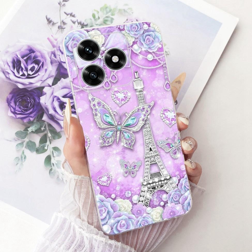 Etui na Honor X5C Plus Pokrowiec Przezroczysty Luksusowy Uroczy Kot Moda Motyl Fajny Malowany Obudowa Na Honor X5cPlus