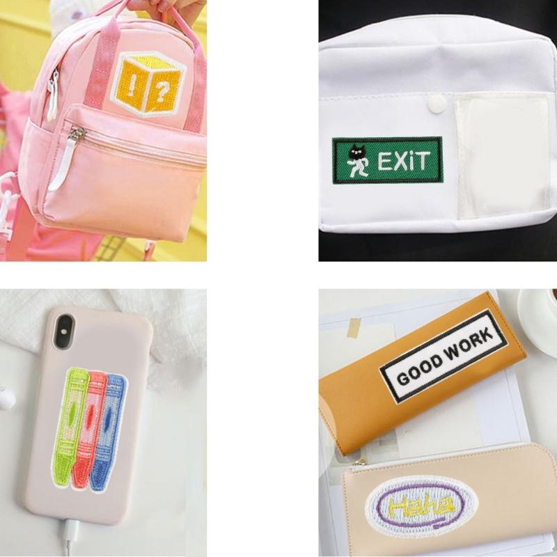 8 Pcs Good Work Embroidered Patches Camera Iron On Patches Repair Patches Tennis Racket Sewing Patches for Clothes Bag