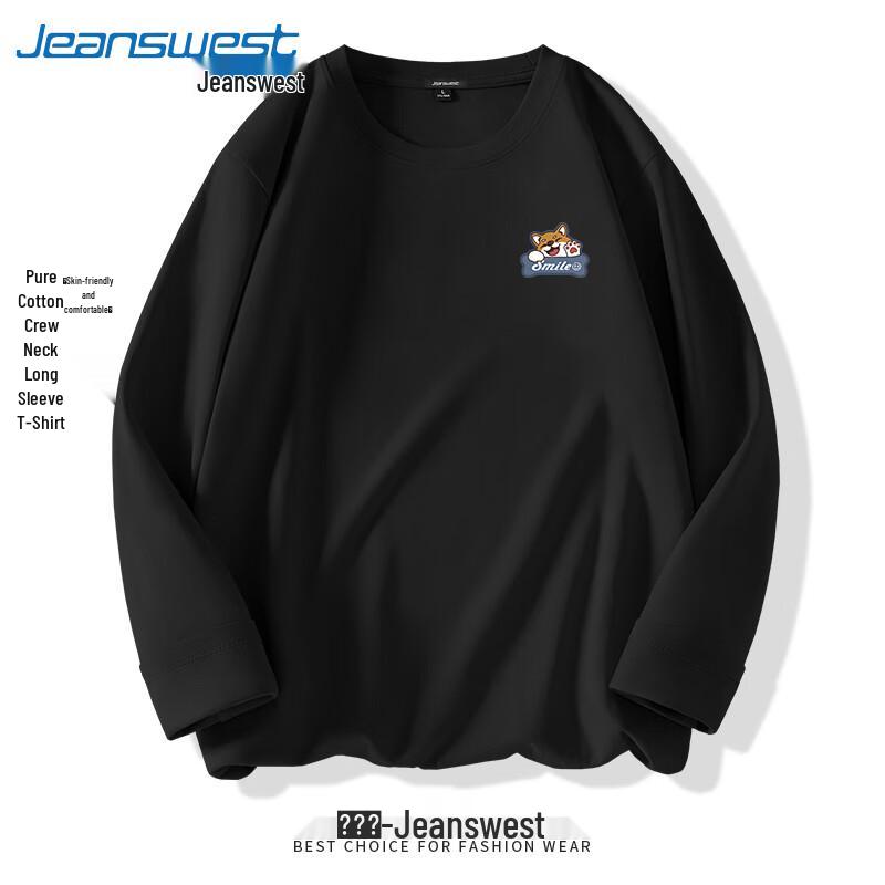 

Jeanswest Men s Shiba Inu Graphic Cotton Long-Sleeve T-Shirt L