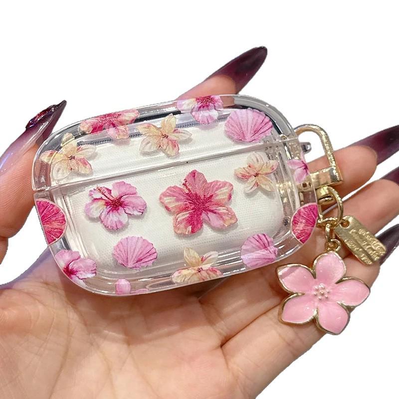 Funda Protectora Transparente de Flor de Cerezo para Apple AirPods 4