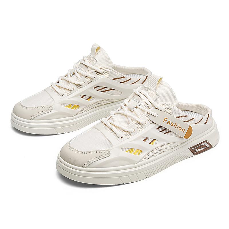 New Men's Comfortable Sneakers Casual Shoes Breathable Trend Comfortable Summer Breathable Slip-on Half Slippers Sneakers