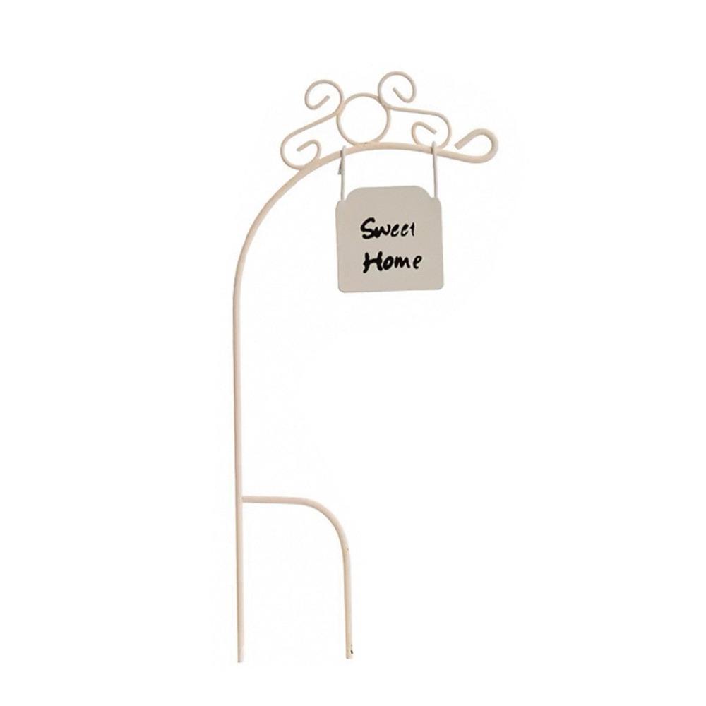 Metal Dollhouse Furniture White Rusty Photo Props Mini Arch Gate Desktop Ornament Rocking Chair Bonsai Board Stake Fairy Garden