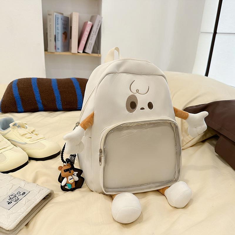 Schoolbag1011 new cartoon transparent pain bag girl backpack large capacity student class messenger bag tote bag