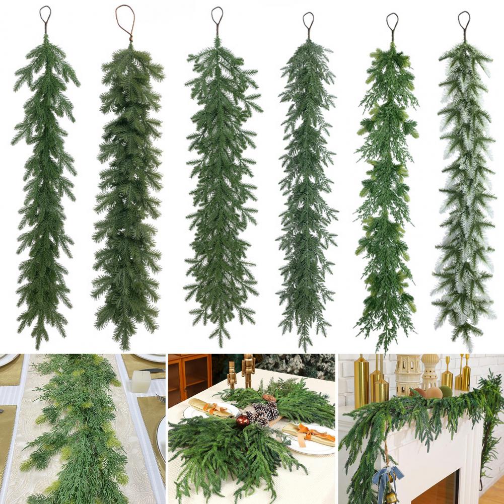 Hanging Loop Garland Handmade Christmas Garland Realistic Handmade Pine Needle Garland for Christmas for Mantel for Seasonal